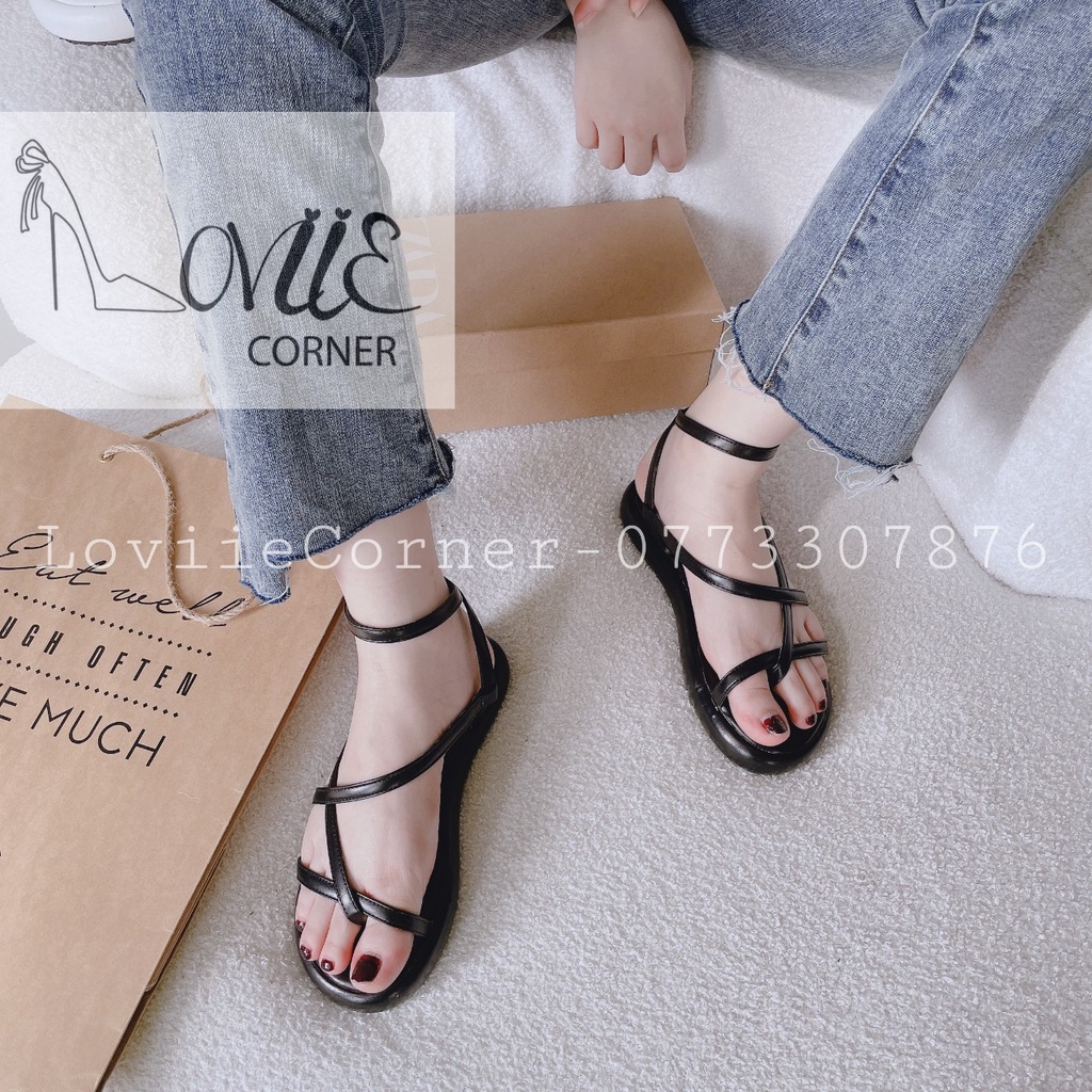 GIÀY THỜI TRANG LOVIIECORNER - SANDAL NỮ PHONG CÁCH XUỒNG DÂY MẢNH NỮ TÍNH ĐẾ THẤP S220830