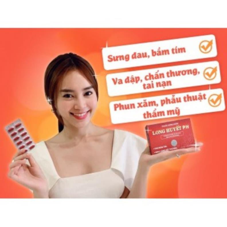 Viên uống Long Huyết PH giúp tan vết bầm tím, mau lành vết thương - Hộp 24 viên