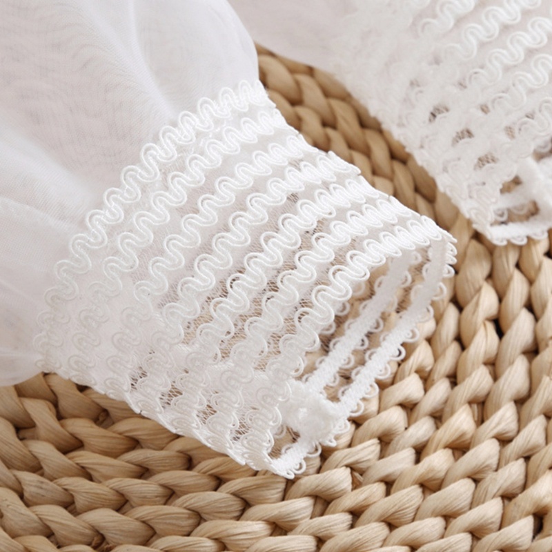 Ống Tay Áo Giả Nhún Bèo Đính Ngọc Trai Giữ Ấm Thời Trang Cho Nữ