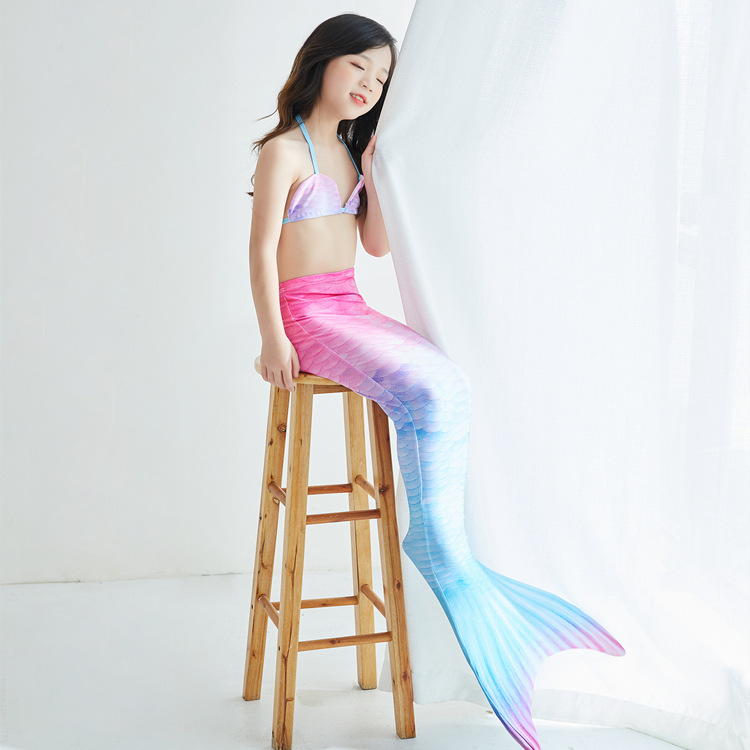 Set đồ bơi 2 mảnh với đuôi nàng tiên cá thiết kế dễ thương cho bé gái