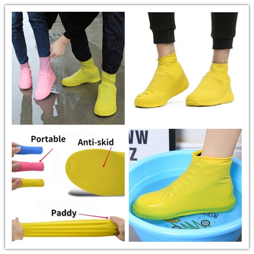 Vỏ Bọc Giày Đi Mưa Bằng Latex Dày Chống Trượt Không Thấm Nước Có Thể Tái Sử Dụng