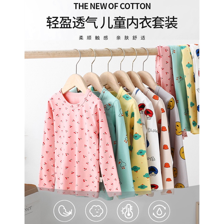 Bộ Đồ Ngủ Pijama Tay Dài Dễ Thương Cho Bé 100-160cm