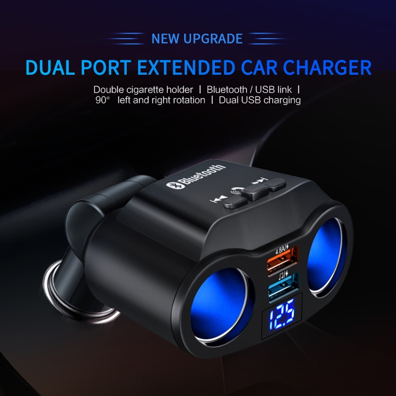 Tẩu Sạc Nhanh 12V Hai Cổng USB QC 3.0 Cho Ô Tô