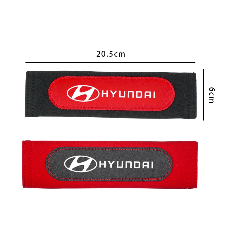 Set 2 Đệm Da Lộn Bọc Dây Đai An Toàn Xe Hơi Hyundai i10 Kona Getz Accent Elantra Sonata Tucson I30 Santafe Creta ix35 I20 I40 H1 Matrix