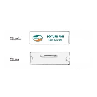 Bảng tên học sinh, nhân viên bằng mica trong