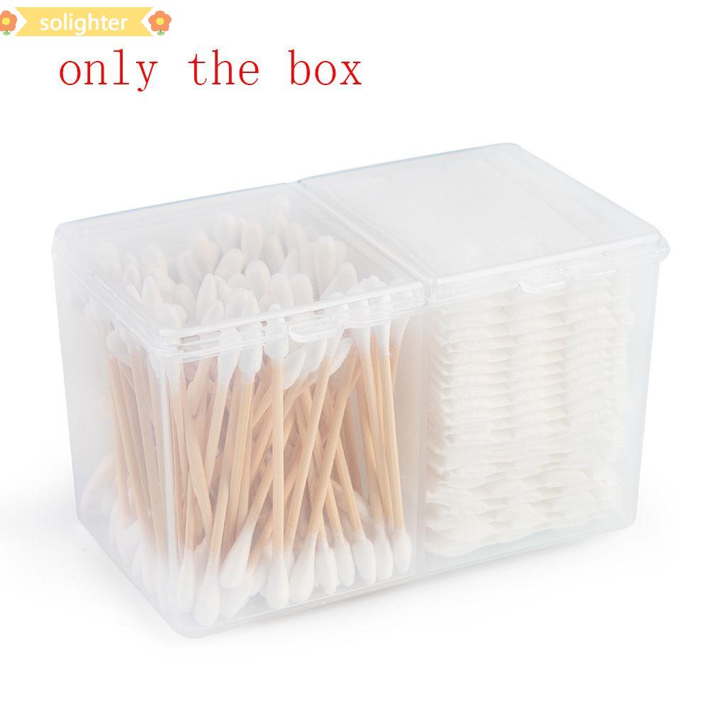 Hộp đựng bông tẩy trang/ tăm bông/ bông tẩy trang trong suốt nhiều màu tùy chọn tiện dụng cho nữ