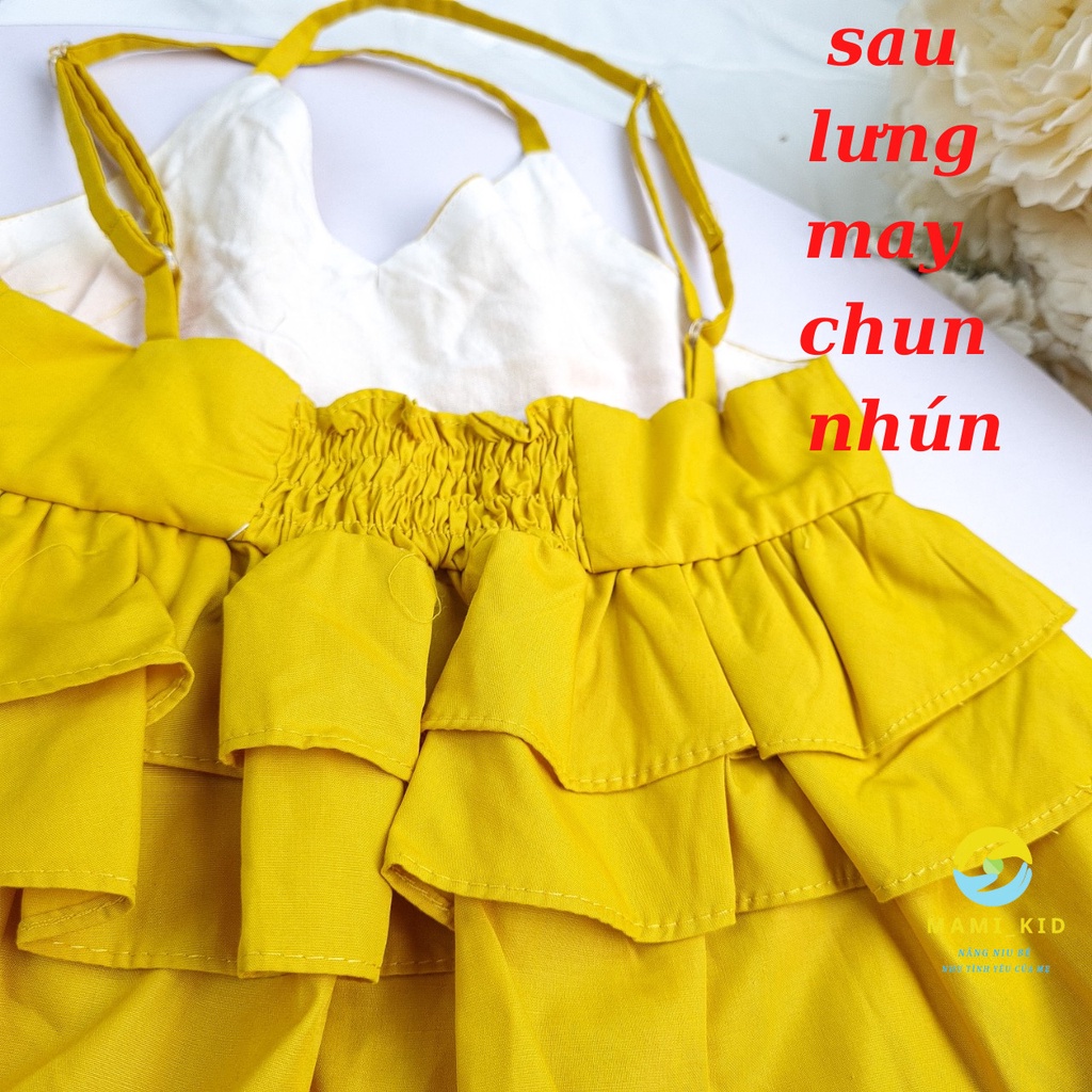 váy bé gái 2 dây siêu xinh 1-15 tuổi, dây có điều chỉnh, cho bé 12-40kg ,Mamikid