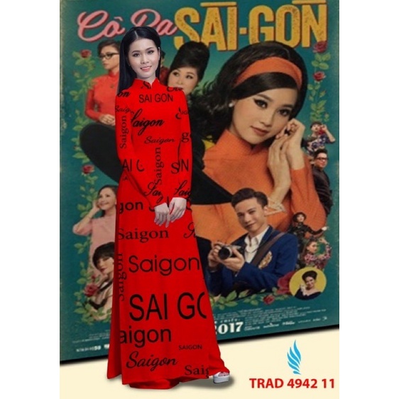 Vải áo dài in chữ Sài Gòn