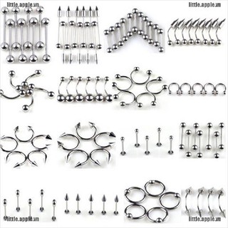 Bộ 85 Khuyên Xỏ Cơ Thể / Lưỡi / Lông Mày / Rốn Bằng Thép Không Gỉ