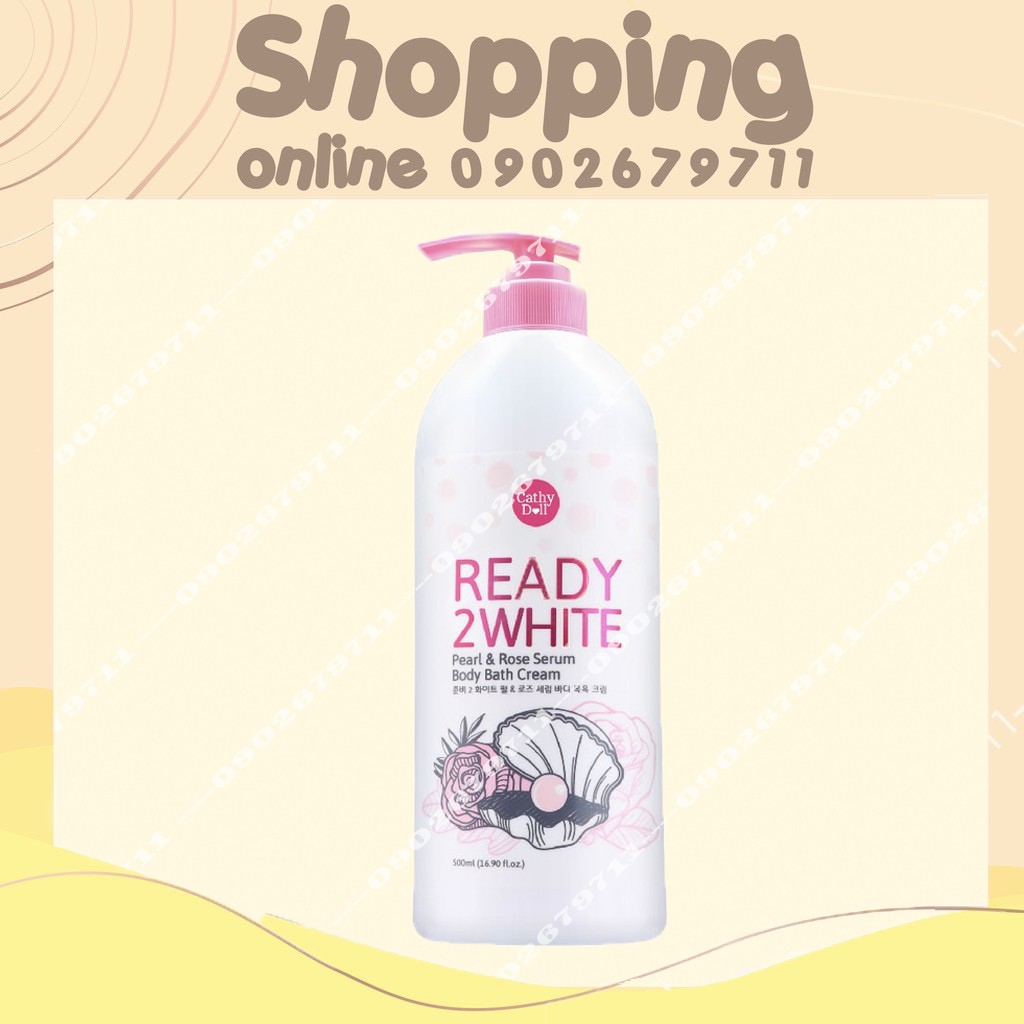 Sữa tắm dưỡng trắng Ready 2 white pearl rose serum 500ml