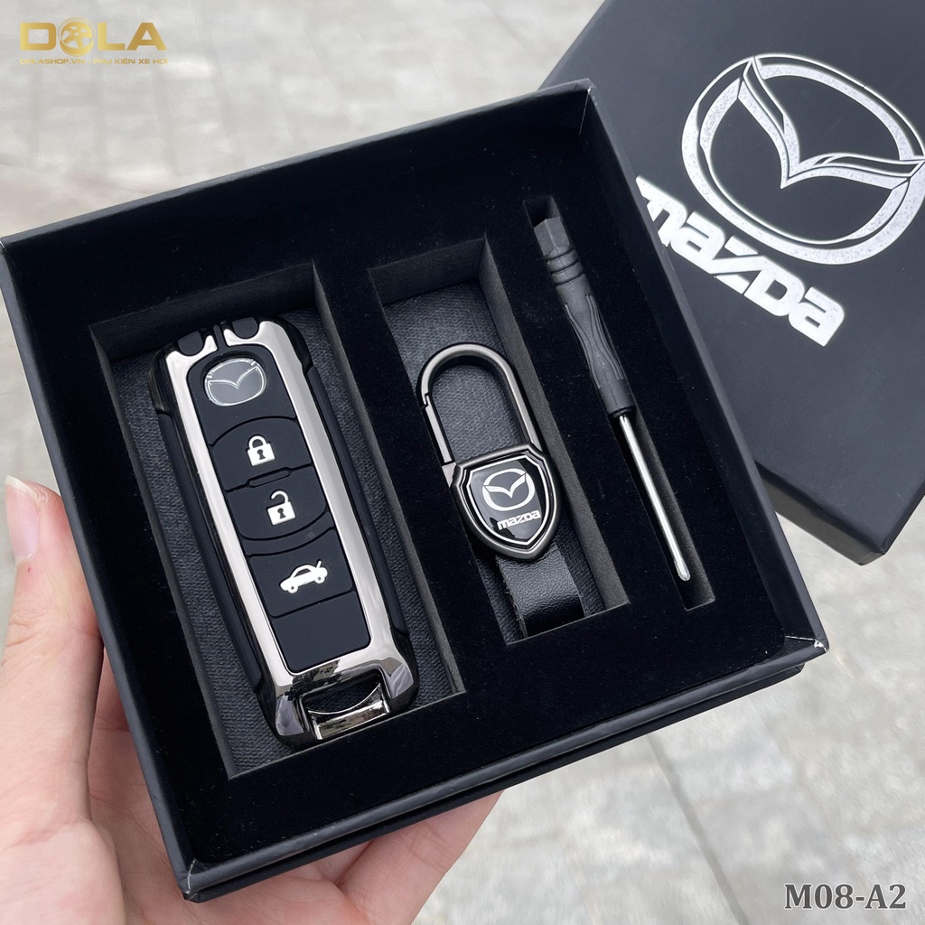Vỏ ốp chìa khoá xe hơi - ô tô Mazda CX5 , Mazda6 ,2, fomr 3 nút cao su M08-A2 dolashop