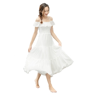 OLV - Đầm maxi bẹt vai Detailed Maxi