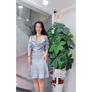 [BIGSIZE] ĐẦM LỤA 2 DÂY RỚT VAI 65KG - 95KG (Bigsize Nguyễn Phi Phụng)