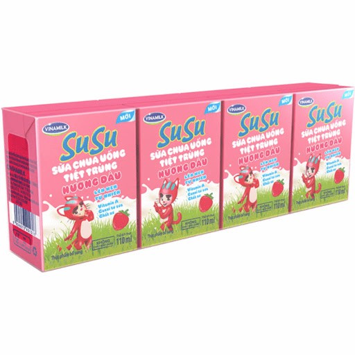 Combo 3 lốc sữa chua uống SuSu IQ 110 ML dâu/cam/so