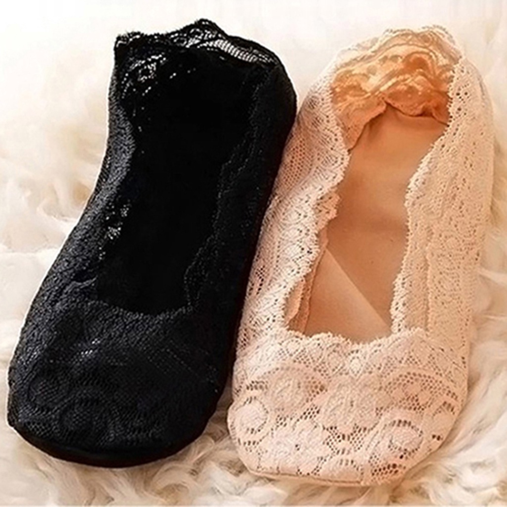 Đôi vớ thuyền ren mang giày lười cho nữ