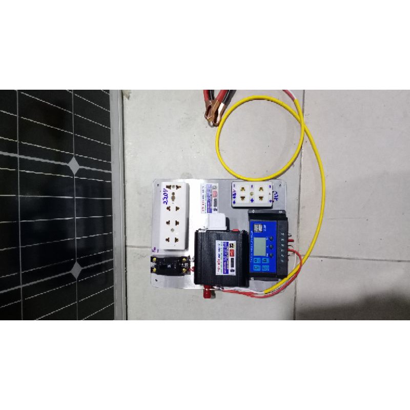Pin Năng Lượng Mặt Trời mono 100w kèm máy phát điện 220v 500w ráp sẵn