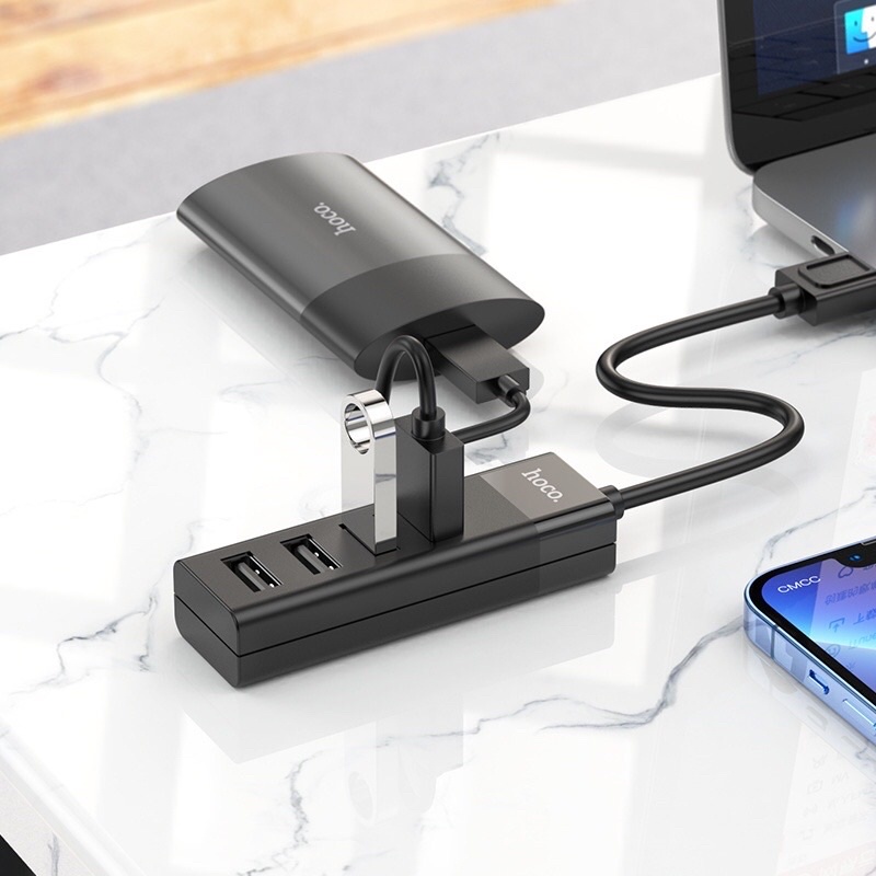 ✅BỘ CHIA CỔNG USB HOCO HB25 4 cổng USB USB-A to USB 3.0+USB 2.0x3 Converter -BH 12 Tháng