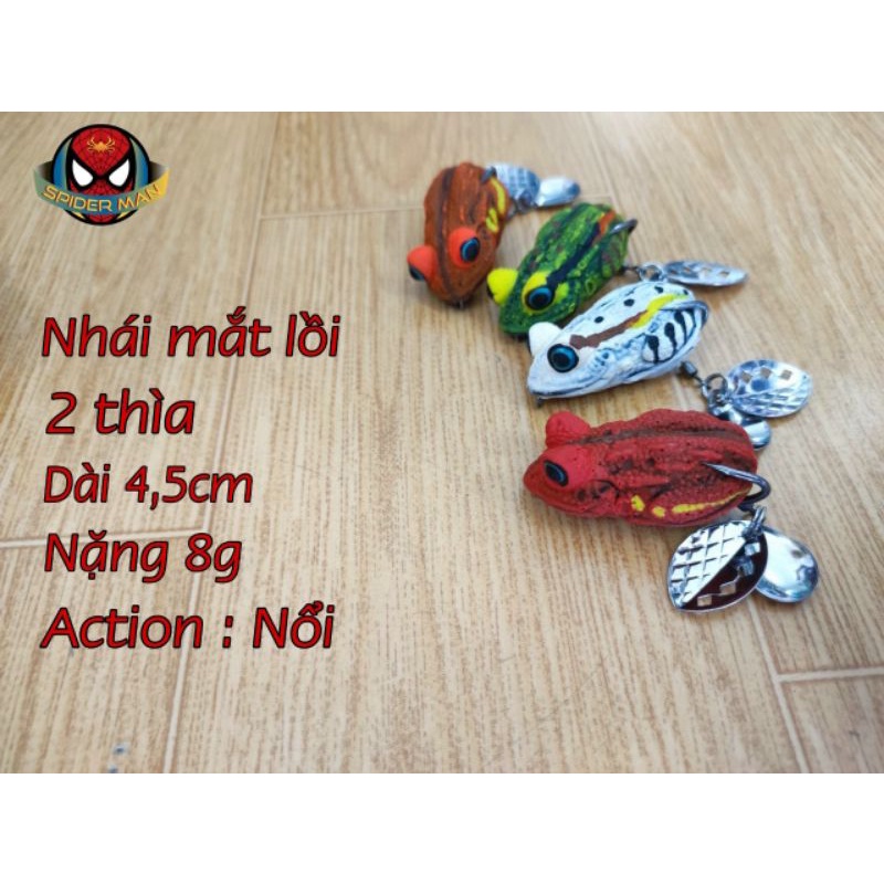 Nhái hơi Spider- Man T1 Mắt Lồi hàng chuẩn Thái rất nhạy cá