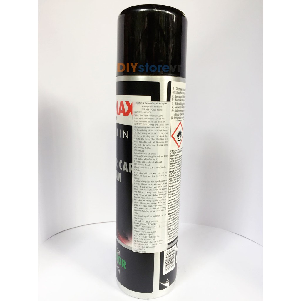 Dung dịch làm sạch và bảo dưỡng da SONAX PROFILINE Leather Care Foam, 400ml