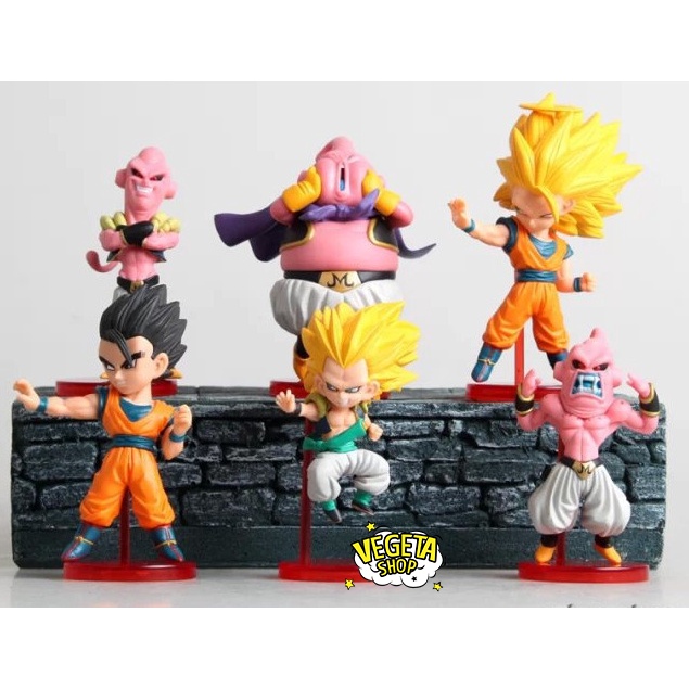 Mô hình Dragon Ball - Set 6 nhân vật Majin Buu Buutenks Super Buu Gohan Goku Gotenks SSJ3 Ma bư mập gầy - Cao 11cm