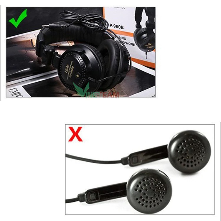 Tai Nghe Kiểm Âm Chuẩn Phòng Thu Tai Nghe Chụp Tai Có Dây, Tai Nghe ISK HP960B Cao Cấp Chính Hãng