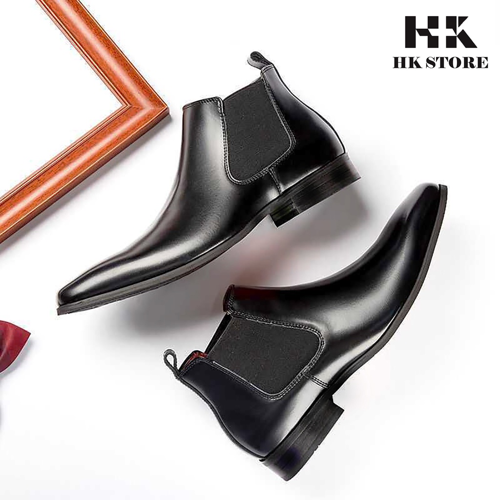 Giày CHELSEA BOOTS chính hãng 👑 HK.STORE 👑 Hàng cao cấp da bò thật 100% hot trend 2021 da mềm lót êm đi cực thoải mái.