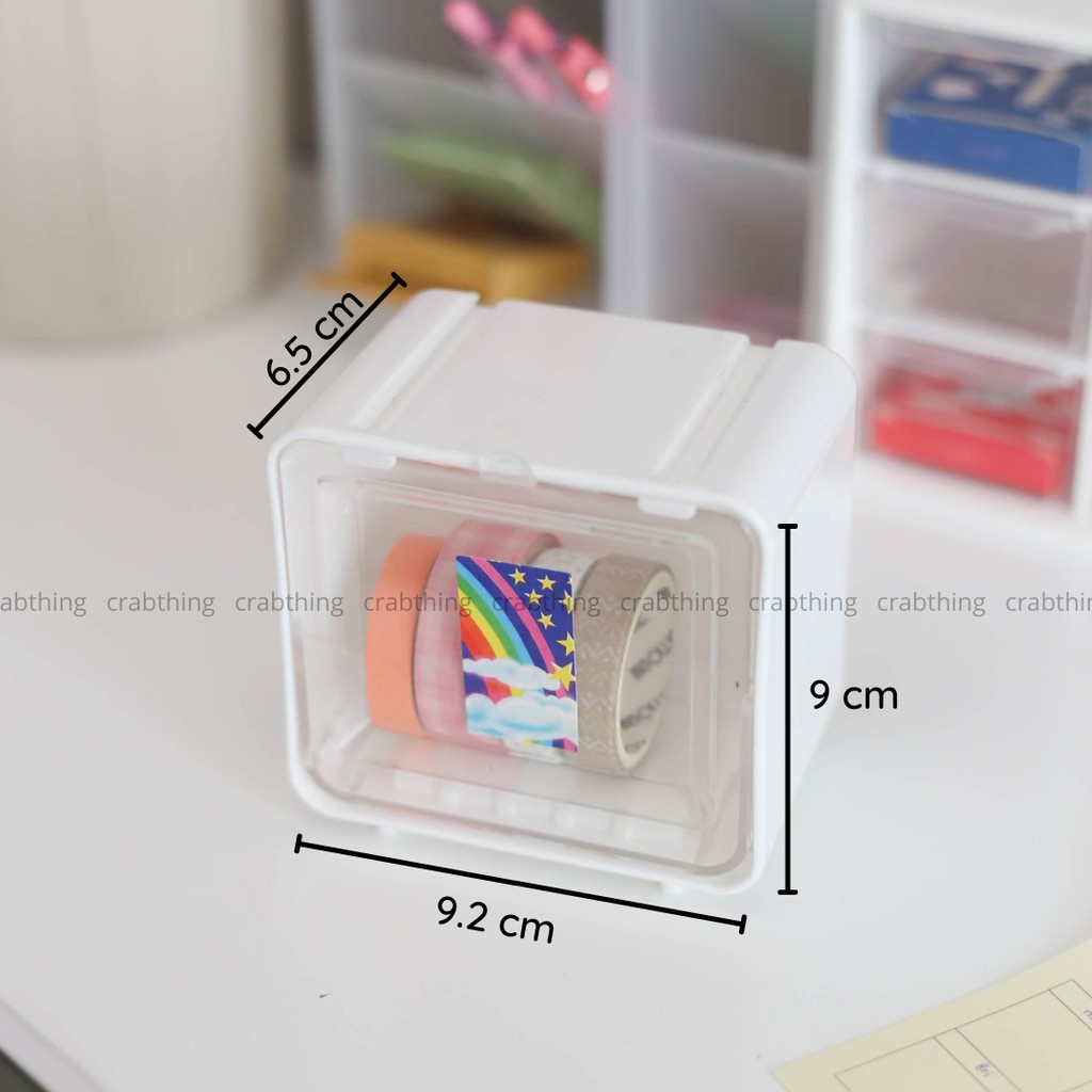 Hộp nhựa đựng đựng washitape H4 nhỏ gọn có thể xếp chồng - Decor bàn học DEXI
