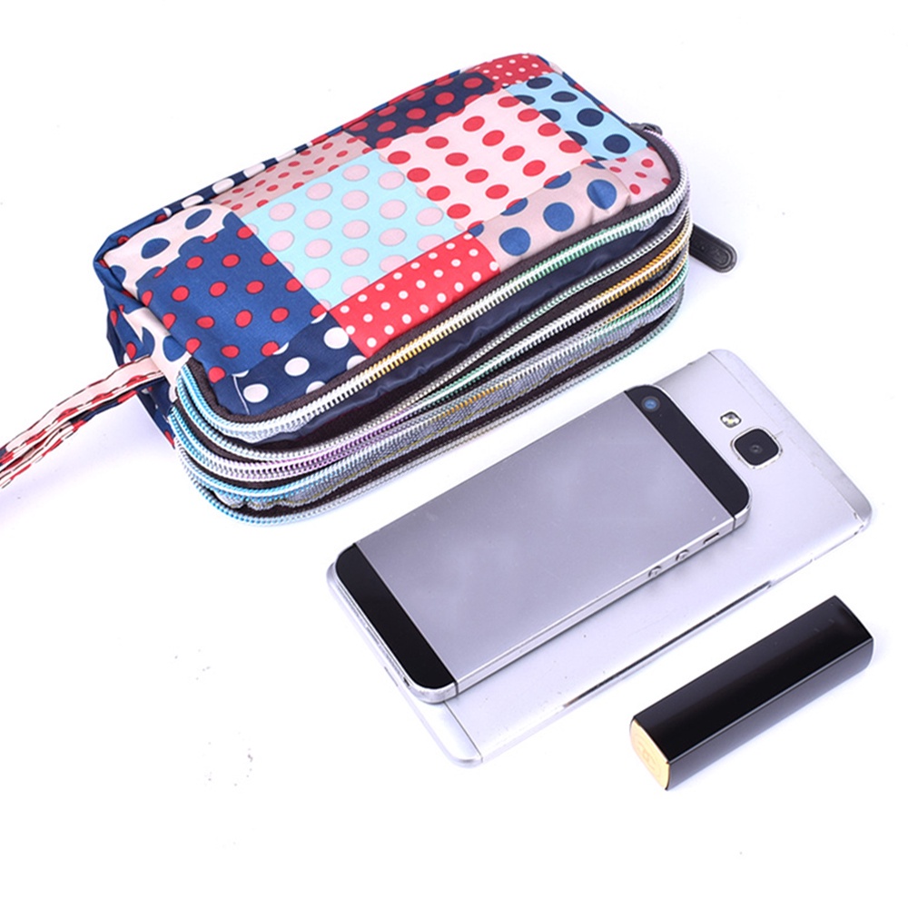 Ví đựng tiền xu / điện thoại / đồ trang điểm mini Daphne bằng vải bạt chống nước in hoa thời trang cho nữ