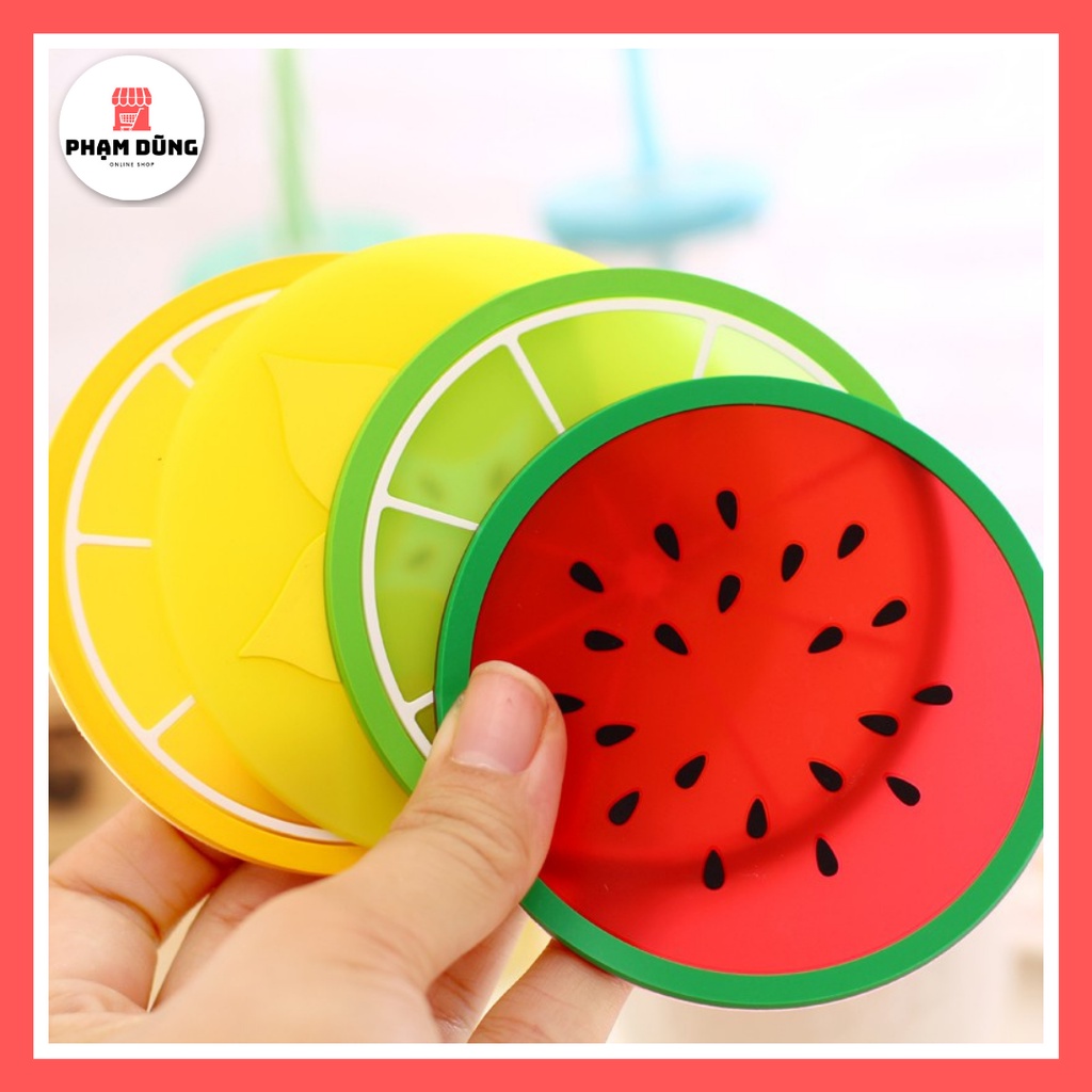 Miếng Lót Ly Hình Trái Cây , Đế Lót Ly Silicon Hình Hoa Quả