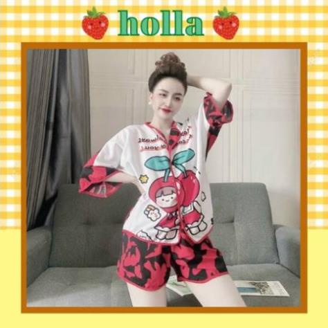 Đồ Bộ Ngủ Nữ, Pijama Nữ, Đồ Bộ Mặc Nhà Họa Tiết Bò Sữa Chất Lụa Cao Cấp Mềm Mịn Siêu Dễ Thương.