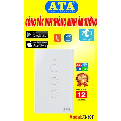 Công tắc thông minh Wifi ATA .Hàng Chính Hãng , Bảo hành 12 tháng