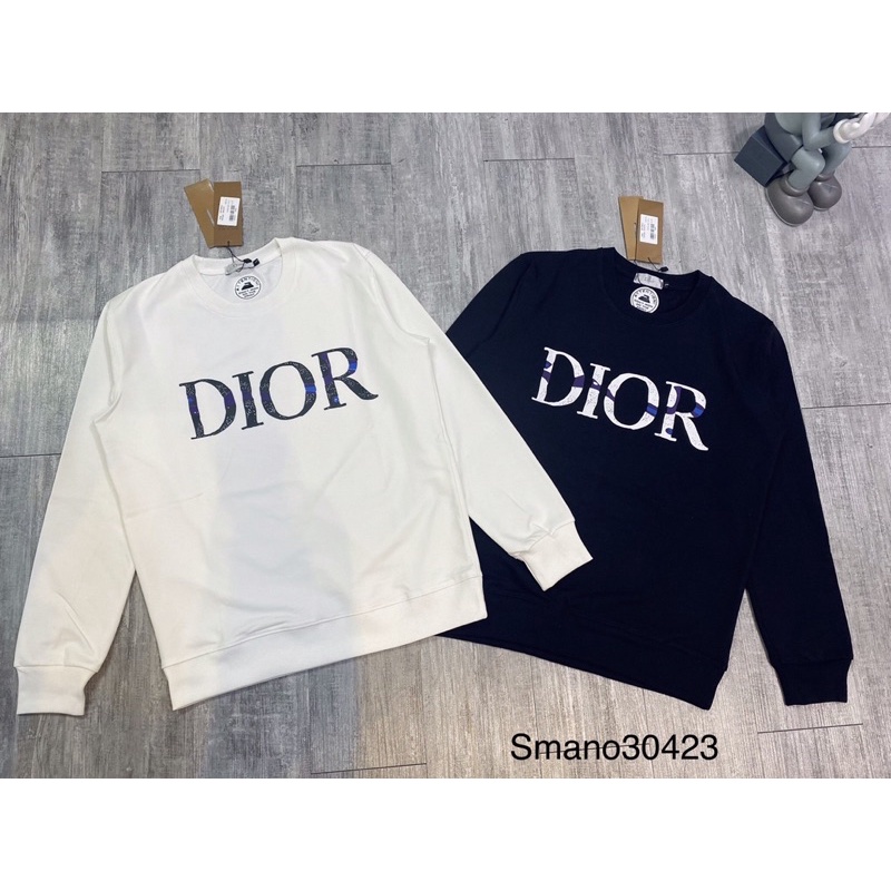Áo nỉ nam chất dày dặn tay dài  - Áo nỉ nam phong cách in chữa  dior thêu cực đẹp