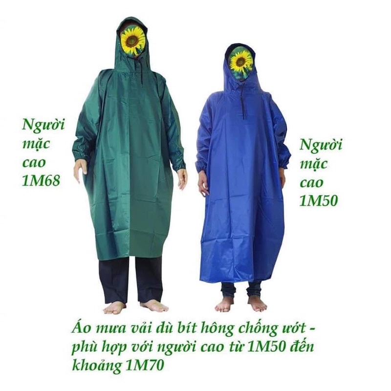 Áo mưa bít người lớn , vải dù dày, siêu bền ,nhẹ,chống thấm tối ưu, gọn,tiện lợi  ,màu sắc đa dạng dùng cho nam và nữ