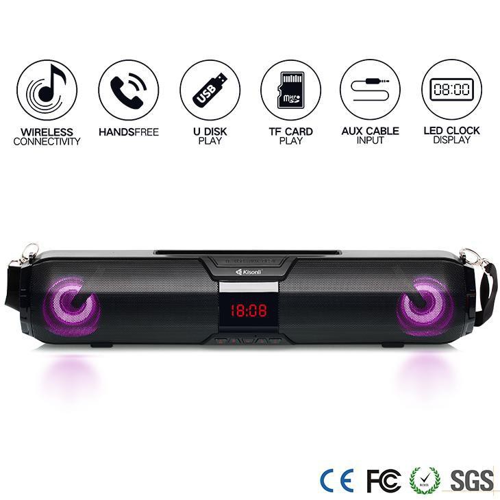 Loa Bluetooth Kisonli LED 900 - có đèn LED RGB - đa chức năng Tích hợp Bluetooth-FM-USB-Thẻ nhớ, BH chính hãng