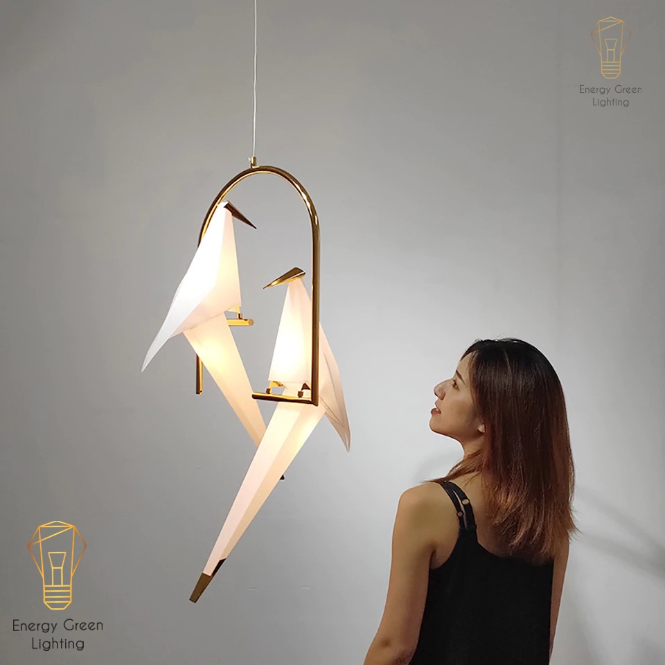 Đèn thả trang trí Energy Green Lighting hiện đại hình chim cao cấp phong cách Origami ( 2 chim )