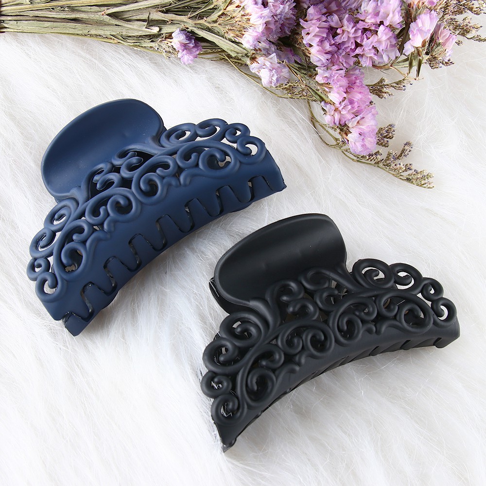 Kẹp Càng Cua Bằng Nhựa Họa Tiết Hoa Văn Thời Trang Cho Nữ