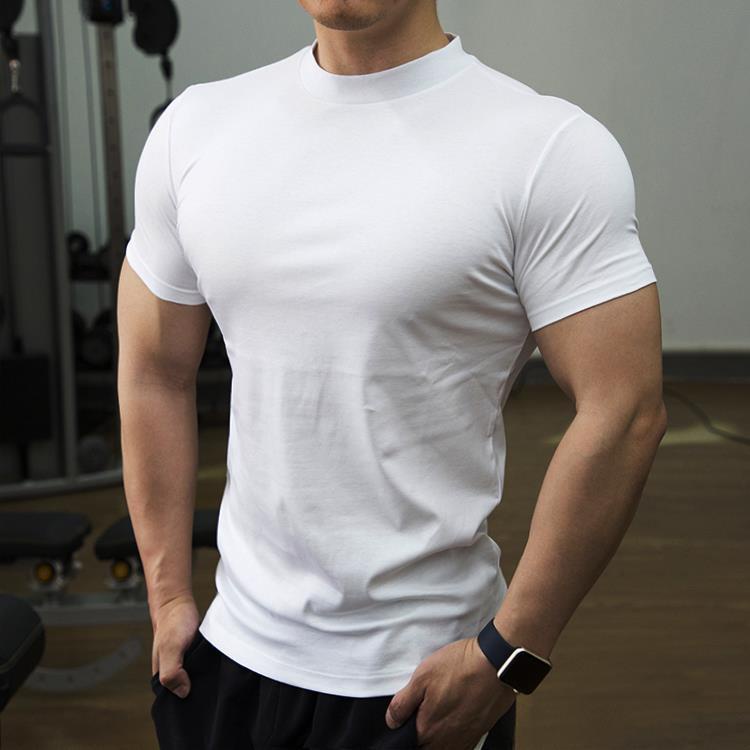 Áo Thun Thể Thao Tay Ngắn Cổ Cao Chất Liệu Co Giãn Khô Thoáng Nhanh Thời Trang Cho Nam