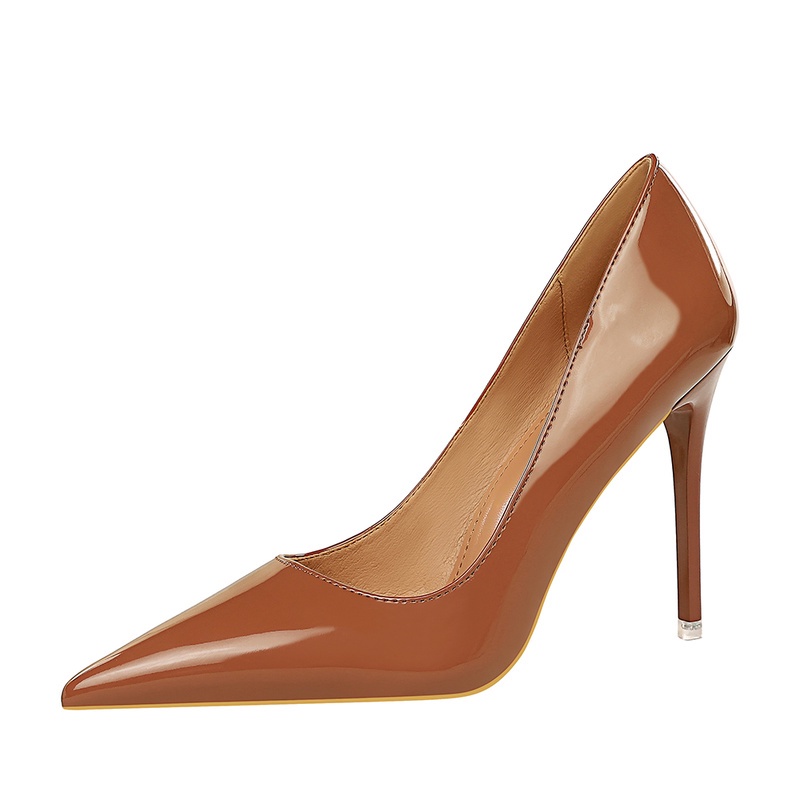 Giày cao gót BIGTREE 9511-6 mũi nhọn bề mặt da bóng quyến rũ thời trang 10.5cm