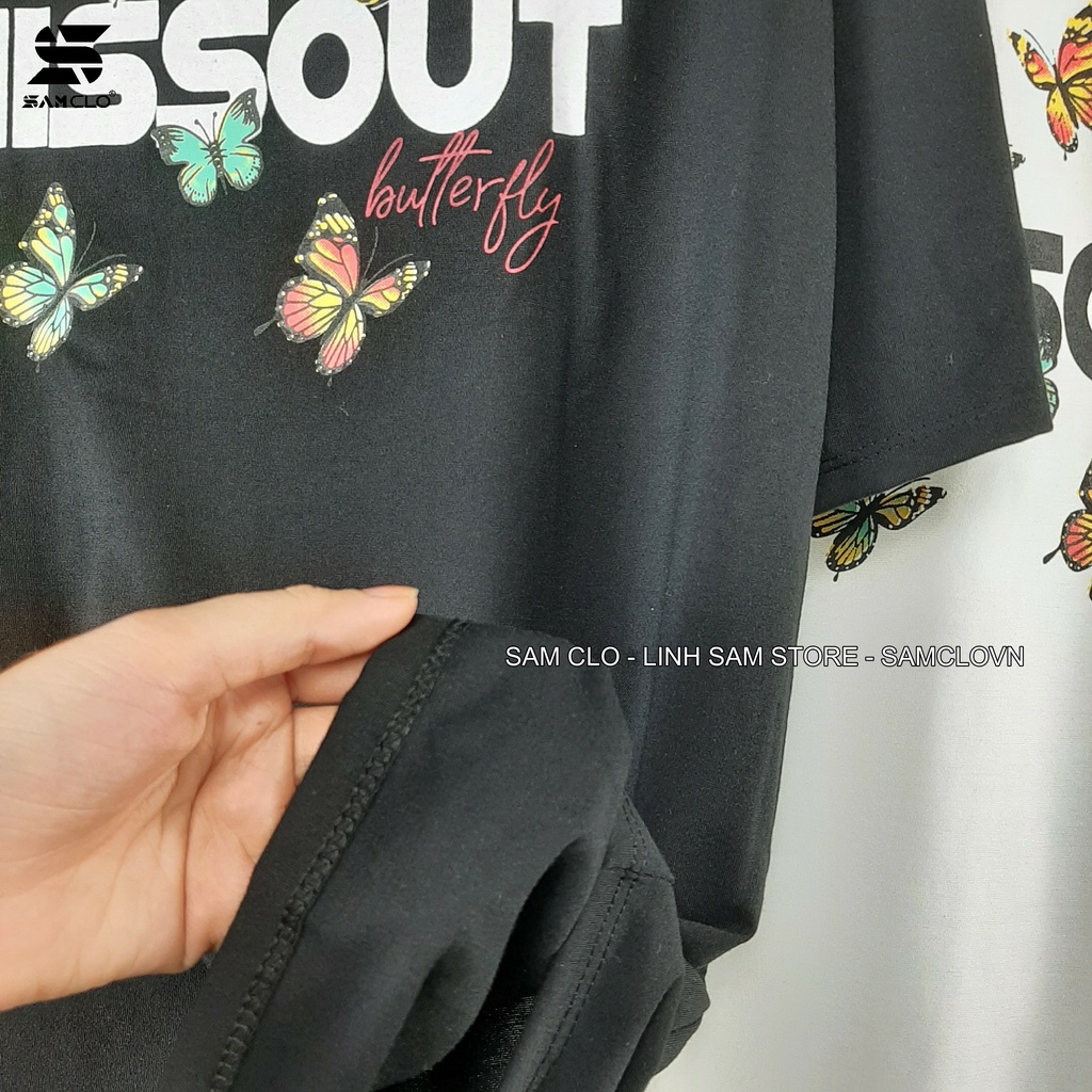 Áo phông tay lỡ nữ SAM CLO freesize thun form rộng dáng Unisex - mặc cặp, nhóm, lớp in hình BƯỚM MISSOUT BUTTERFLY