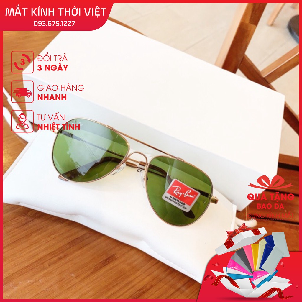 Kính nam nữ thời trang RB gọng kính titan dẻo siêu bền 360 - tròng thuỷ tinh màu sắc đẹp - Mắt kính Thời Việt