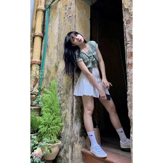 JANET STUDIO • Set áo thun tie dye xanh rêu