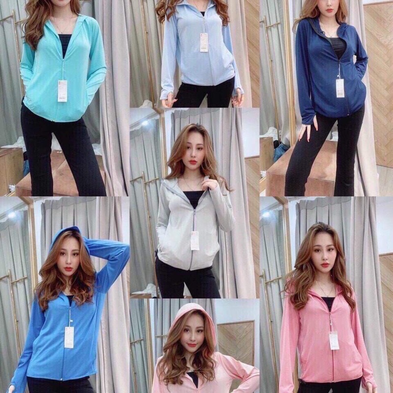 Áo chống nắng nữ Luvick - loại ngắn 1 lớp thông hơi thoáng mát