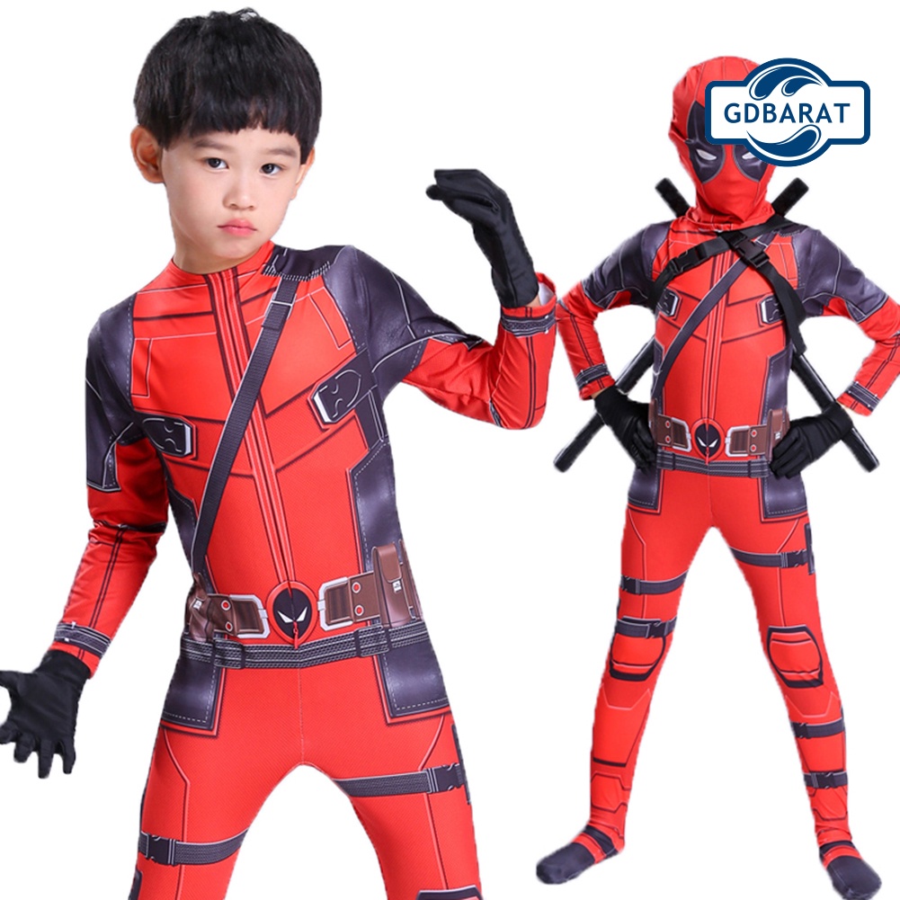 Bộ Đồ Hóa Trang Siêu Anh Hùng Deadpool Độc Đáo Cho Bé Dịp Halloween