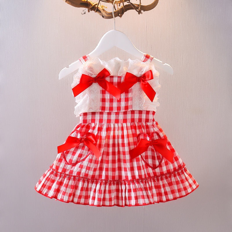 Đầm Công Chúa Hai Dây Phong Cách Lolita Thời Trang Mùa Hè Cho Bé Gái