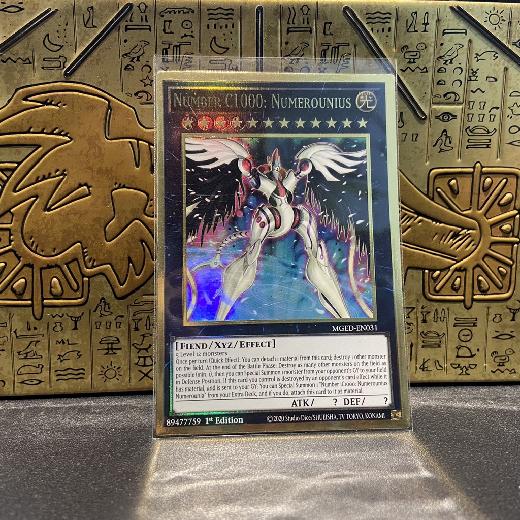 [ Bài Yugioh Chính Hãng ] Number C1000: Numerounius - MGED-EN031 - Premium Gold Rare 1st Edition