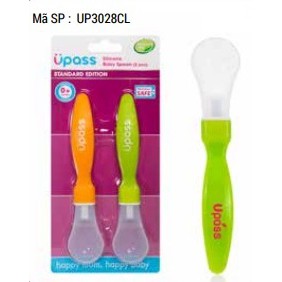 Bộ 2 thìa ăn dặm silicon siêu mềm Upass UP3028 ( Đài Loan)