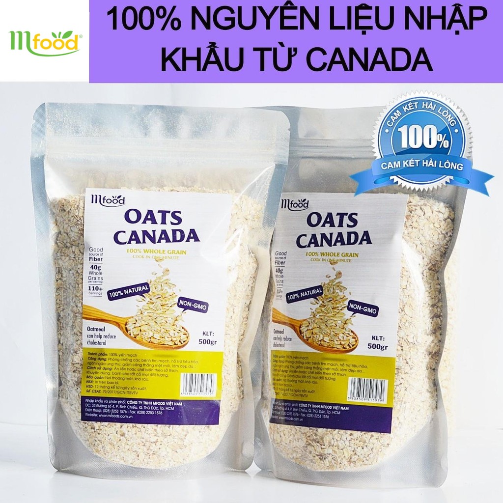 Hạt Yến Mạch Cán Vỡ Thương Hiệu Oats Canada Túi 500g