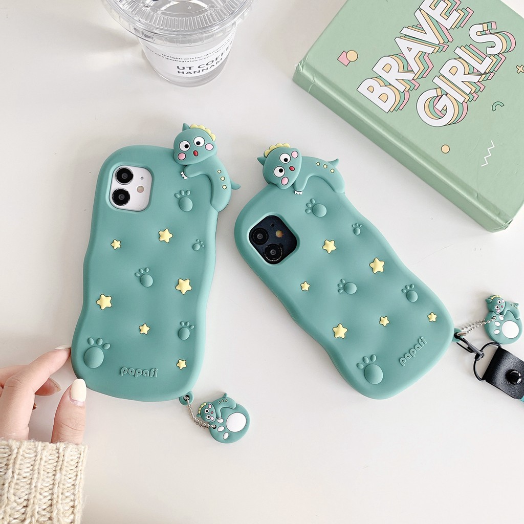 Ốp điện thoại silicon mềm khủng long 3D cho Iphone 6 7 7+ 8 8+ Xr X / Xs Xs Max 11 11P 11 Pro Max 12 12 Pro 12 Pro Max | BigBuy360 - bigbuy360.vn