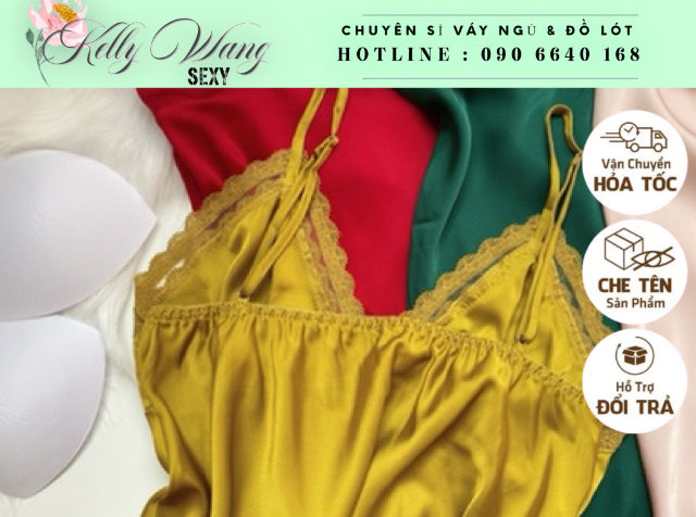Sx 638 váy ngủ lụa satin - đầm ngủ cao cấp -Kellywang