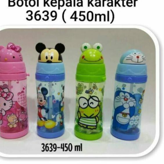 Bình Đựng Nước Uống Hình Nhân Vật Hoạt Hình Doraemon / Hello Kitty / Chuột Mickey Không Bpa